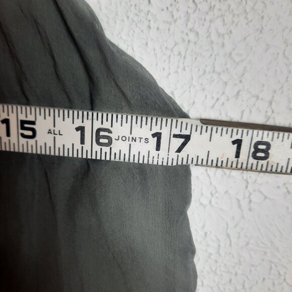 Sofia Made in Italy Army Green Silk Sleeveless Dress Size Small/Med Flowy Midi - Picture 5 of 8